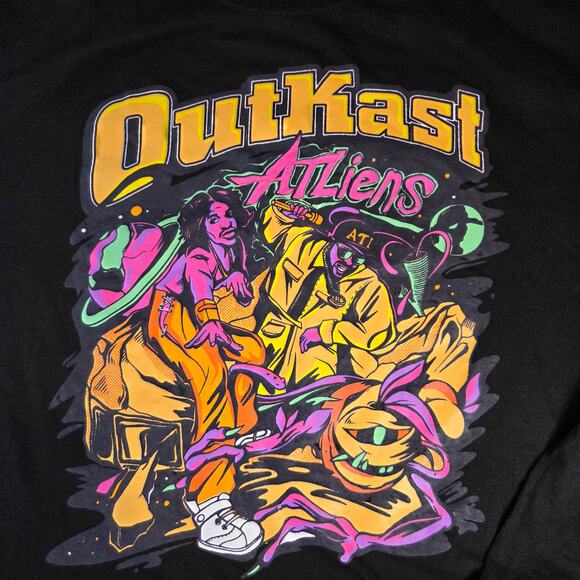 Outkast ATLiens Long Sleeve Shirt XXL 2023 Rap Tee Black Graphic Hip Hop Music - Picture 3 of 10